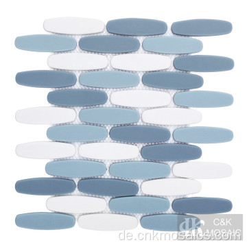 Blaue Glasmosaik-Wandfliese für Feature-Wand